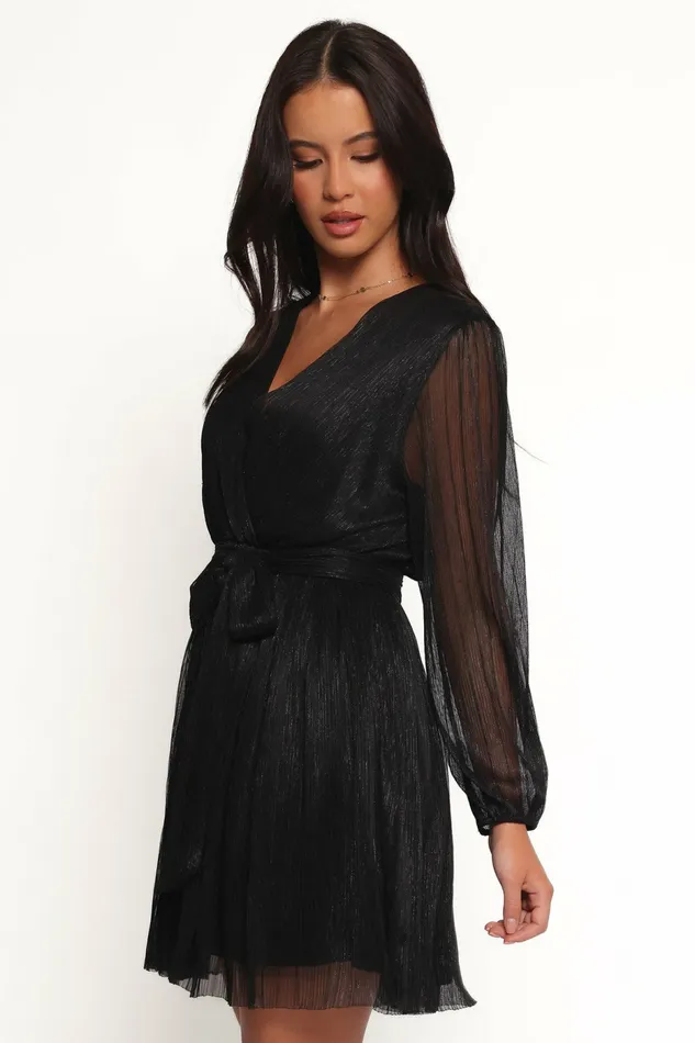 Winter Dresses Zhara Long Sleeve Mini Dress Black 8211 Petal and Pup Women