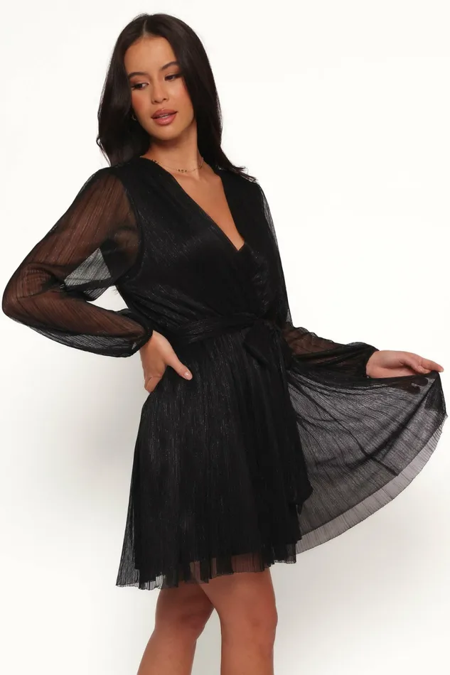 Winter Dresses Zhara Long Sleeve Mini Dress Black 8211 Petal and Pup Women
