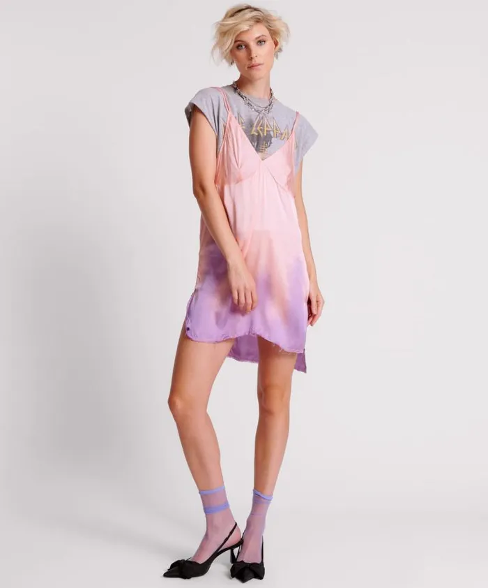 Women ACID CANDY DIP DYE MINI SLIP DRESS One Teaspoon Mini Dresses