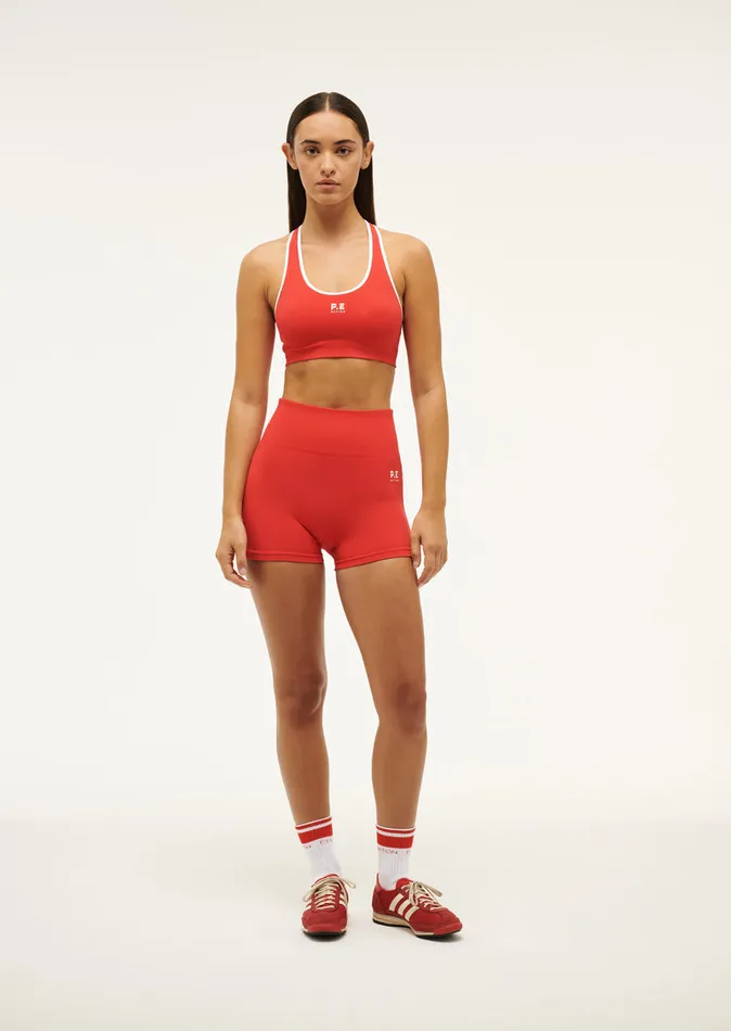 Women ActivewearShorts PE Nation RESTORE SEAMLESS 258243 BIKE SHORT IN POPPY RED