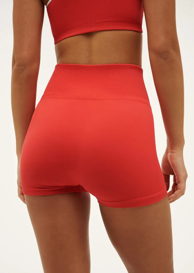 Women ActivewearShorts PE Nation RESTORE SEAMLESS 258243 BIKE SHORT IN POPPY RED