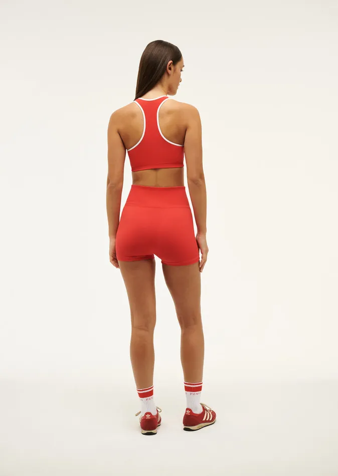 Women ActivewearShorts PE Nation RESTORE SEAMLESS 258243 BIKE SHORT IN POPPY RED