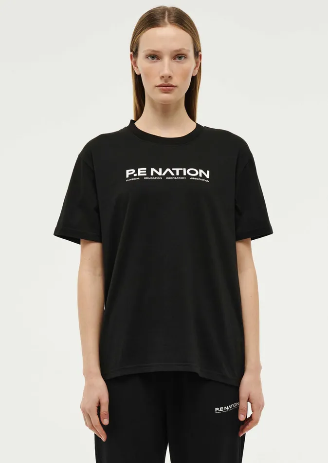 Women AERO SHORT SLEEVE TEE IN BLACK Baseline PE Nation