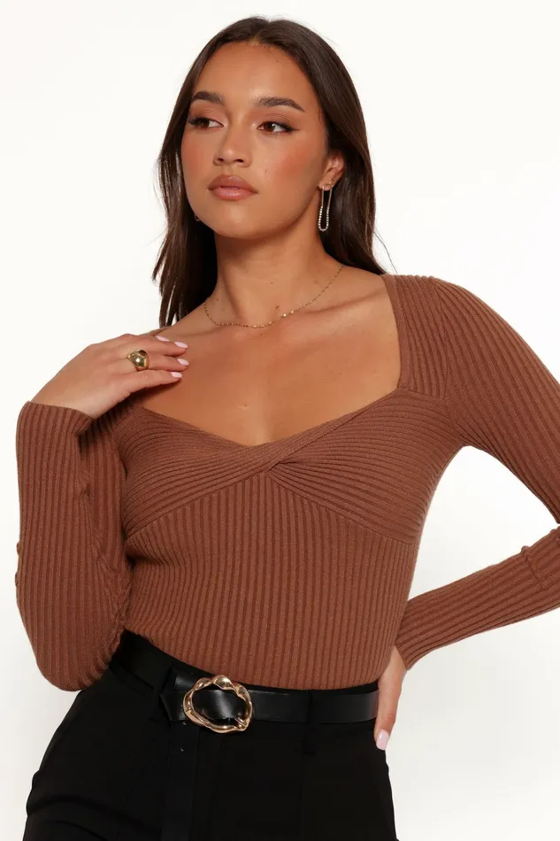 Women Akopo Long Sleeve Top Cognac Tops Petal and Pup