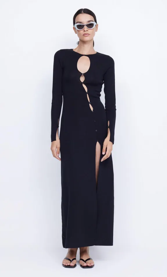 Women ALIENOR KEY HOLE KNIT DRESS 8211 BLACK Bec Bridge Maxi Dresses