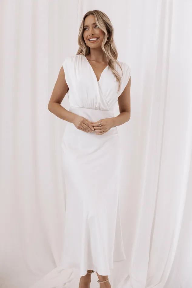Women Amarlee Maxi Dress White Satin Dresses Petal and Pup