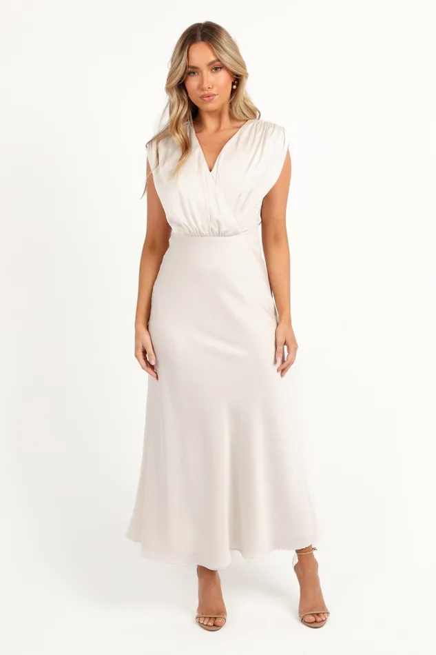Women Amarlee Maxi Dress White Satin Dresses Petal and Pup