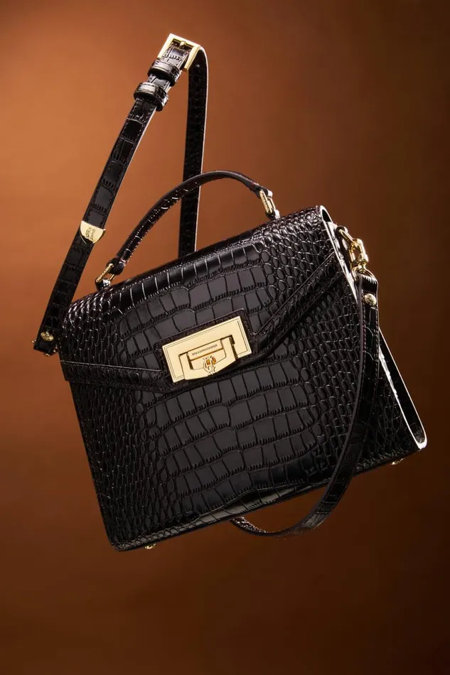 Women Bags Holland Cooper Cheltenham Bag Rich Chocolate Croc