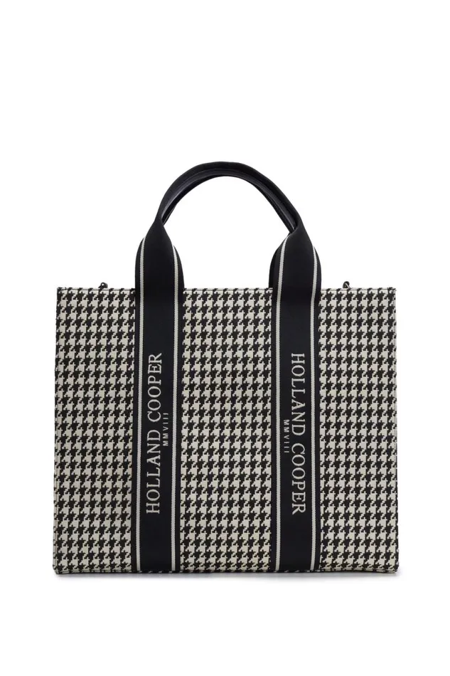 Women Bags Holland Cooper Pimlico Large Tote Ecru Houndstooth