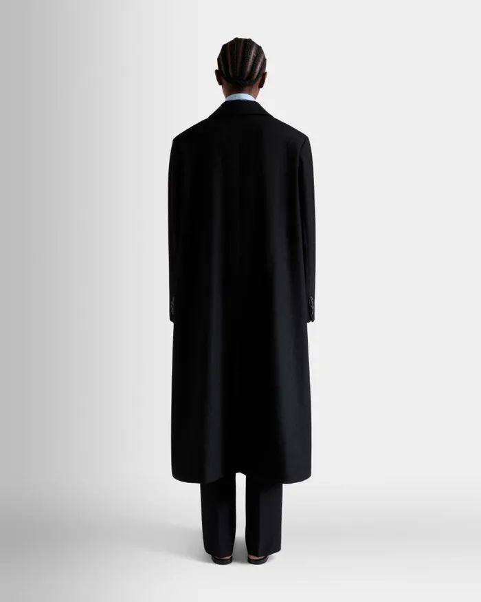 Women Bally Coats and Jackets SingleBreasted Coat In Black Wool Blend Black Women Bally Coats and Jackets SingleBreasted Coat In Black Wool Blend Black