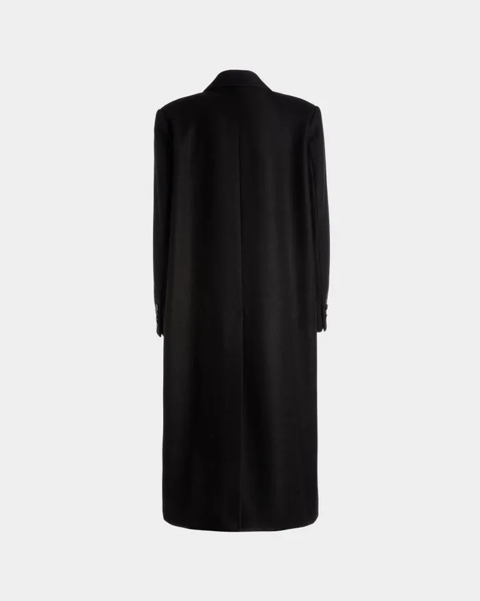 Women Bally Coats and Jackets SingleBreasted Coat In Black Wool Blend Black Women Bally Coats and Jackets SingleBreasted Coat In Black Wool Blend Black