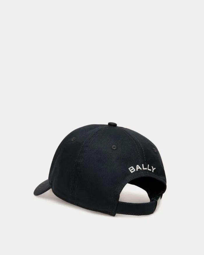 Women Bally Gloves and Hats Baseball Hat With Bally Cake In Navy Blue Cotton Blue Women Bally Gloves and Hats Baseball Hat With Bally Cake In Navy Blue Cotton Blue