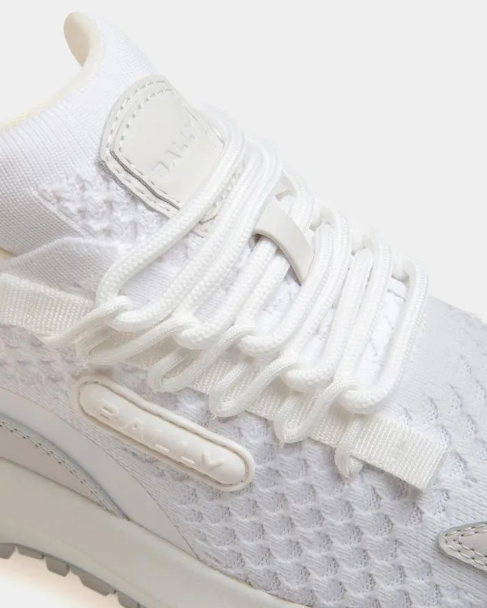 Women Bally Sneakers Outline Sneaker In White Knit Fabric White Women Bally Sneakers Outline Sneaker In White Knit Fabric White