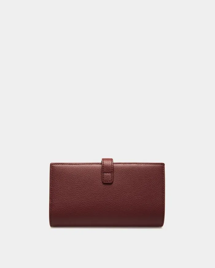 Women Bally Wallets and Card Holders Lock Me Long Wallet In Andorra Grained Leather Red Women Bally Wallets and Card Holders Lock Me Long Wallet In Andorra Grained Leather Red