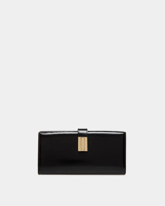 Women Bally Wallets and Card Holders Ollam Continental Wallet In Black Leather Black Women Bally Wallets and Card Holders Ollam Continental Wallet In Black Leather Black