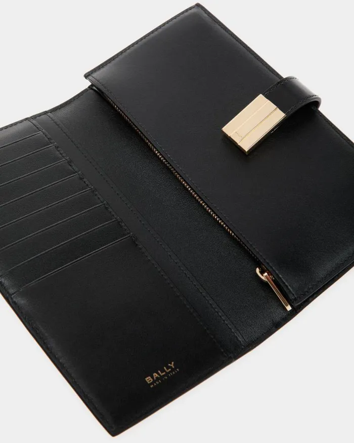 Women Bally Wallets and Card Holders Ollam Continental Wallet In Black Leather Black Women Bally Wallets and Card Holders Ollam Continental Wallet In Black Leather Black