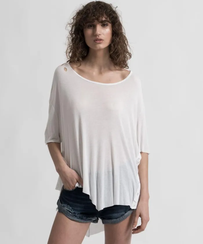 Women BAMBOO COTTON RIBBED TEE One Teaspoon Basic Tees