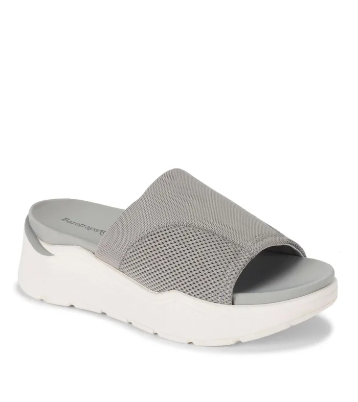 Women Baretraps Active Sandals Whisper Platform Slide Sandal Light Grey