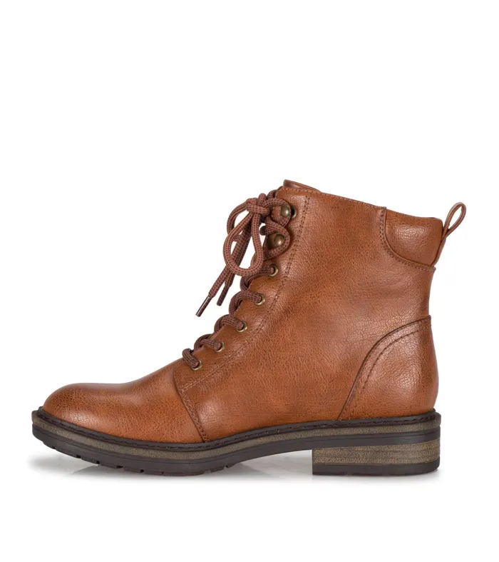 Women Baretraps Booties Amysue Lace Up Bootie Cognac