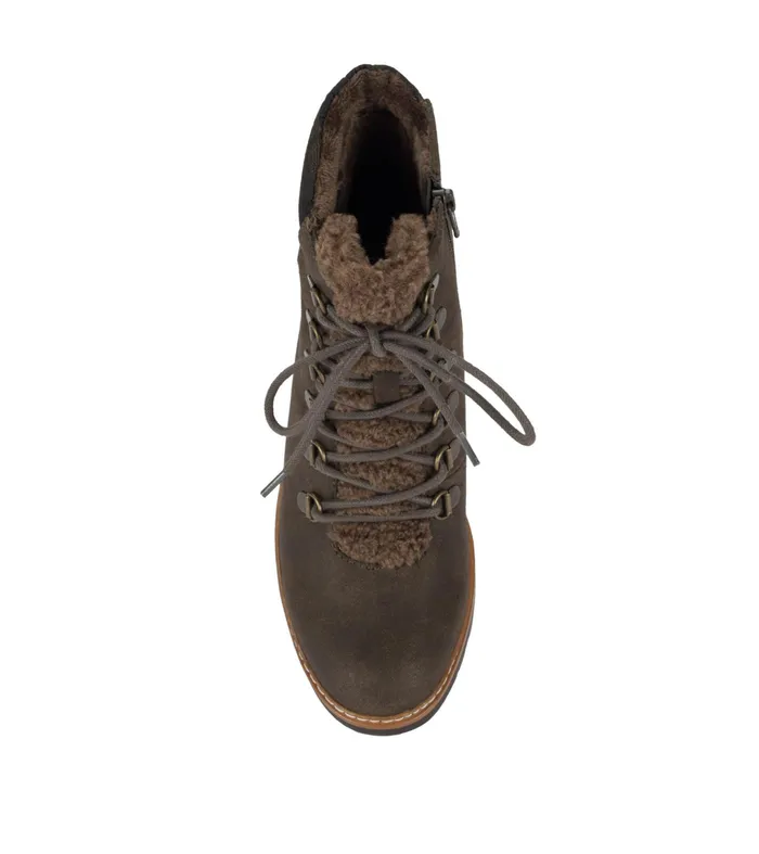 Women Baretraps Booties Nasha Lace Up Wedge Bootie Moss Camo