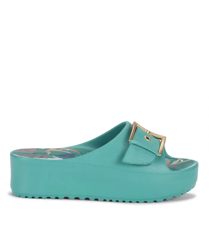 Women Baretraps Slides and Slip On Sandals Pacey Platform Sandal Taffy Teal