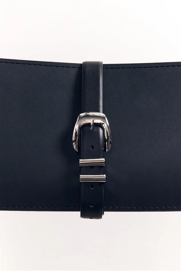 Women Belts DISSH WINDSOR BLACK LEATHER BELT