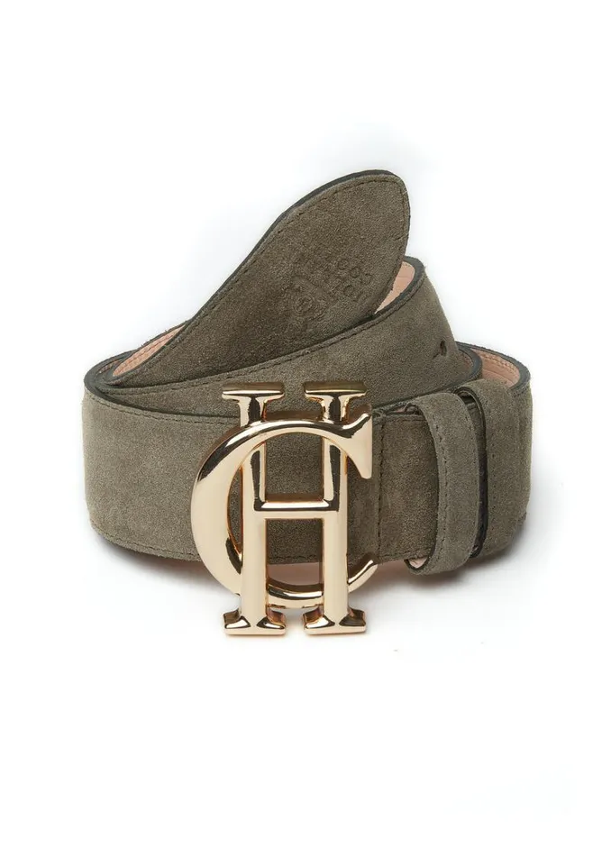 Women Belts Holland Cooper HC Classic Belt Suede Khaki Women Belts Holland Cooper HC Classic Belt Suede Khaki