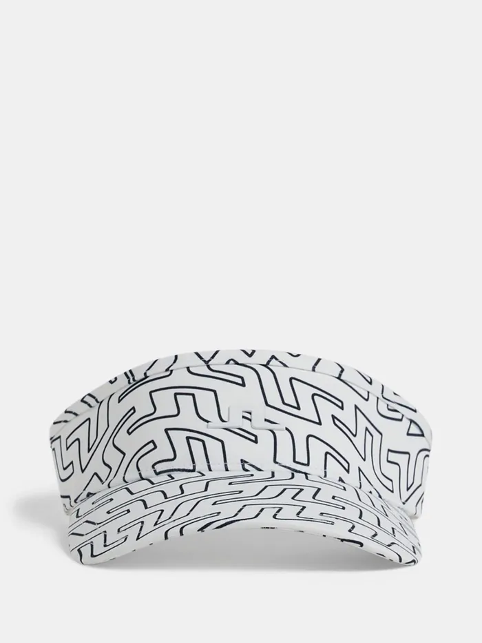 Women Bon Print Visor White Outline Bridge Swirl JLindeberg Caps