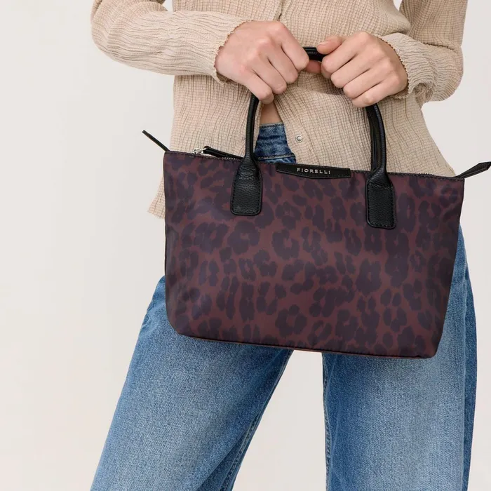 Women Bonnie Nylon Tote Leopard Print Fiorelli Tote Bags