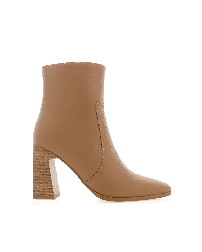 Women Boots Petal and Pup Jessica Block Heel Ankle Boot Teak