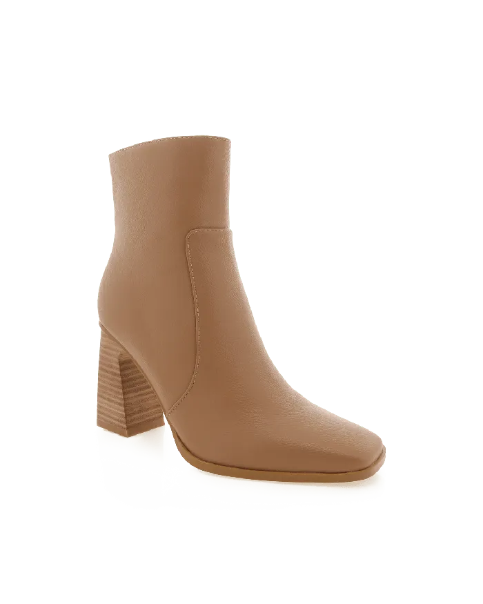 Women Boots Petal and Pup Jessica Block Heel Ankle Boot Teak