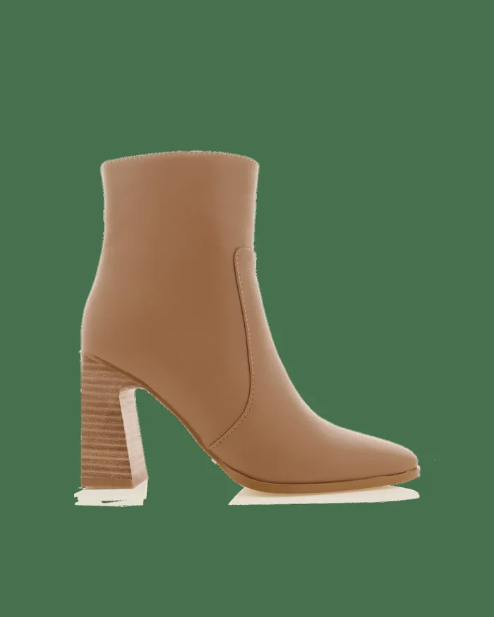Women Boots Petal and Pup Jessica Block Heel Ankle Boot Teak