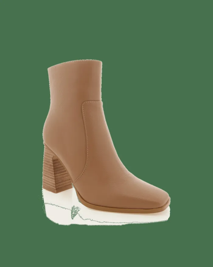 Women Boots Petal and Pup Jessica Block Heel Ankle Boot Teak