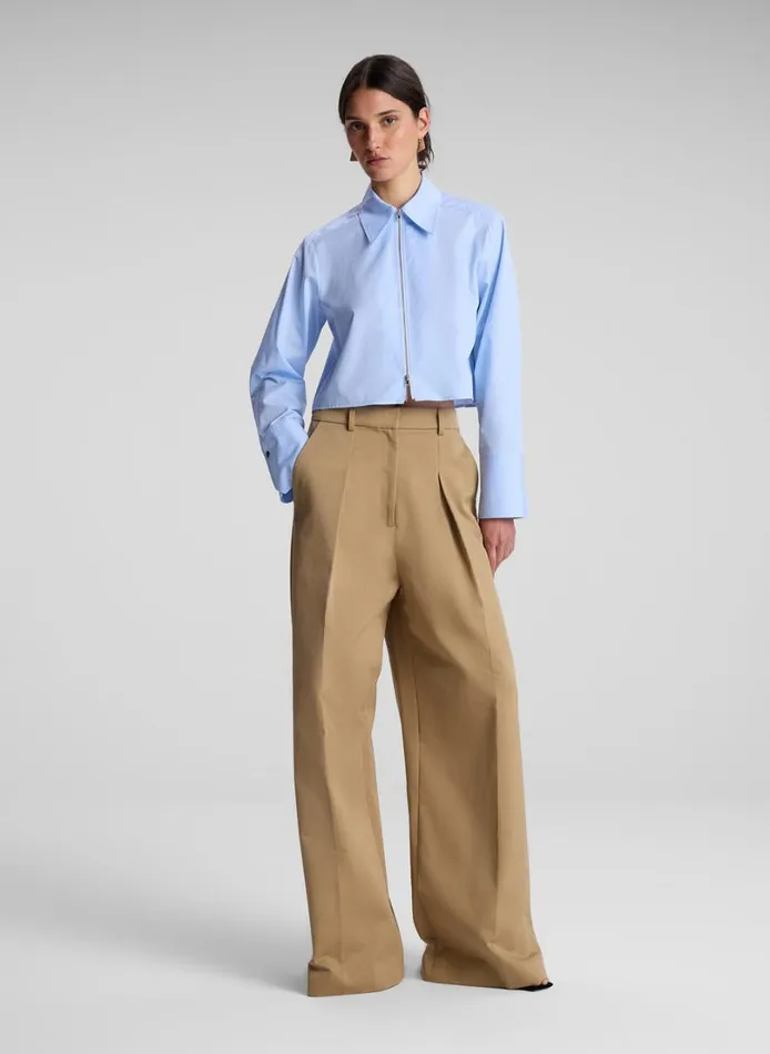 Women Bottoms ALC Ryder Cotton Wide Leg Pant Autumn Khaki