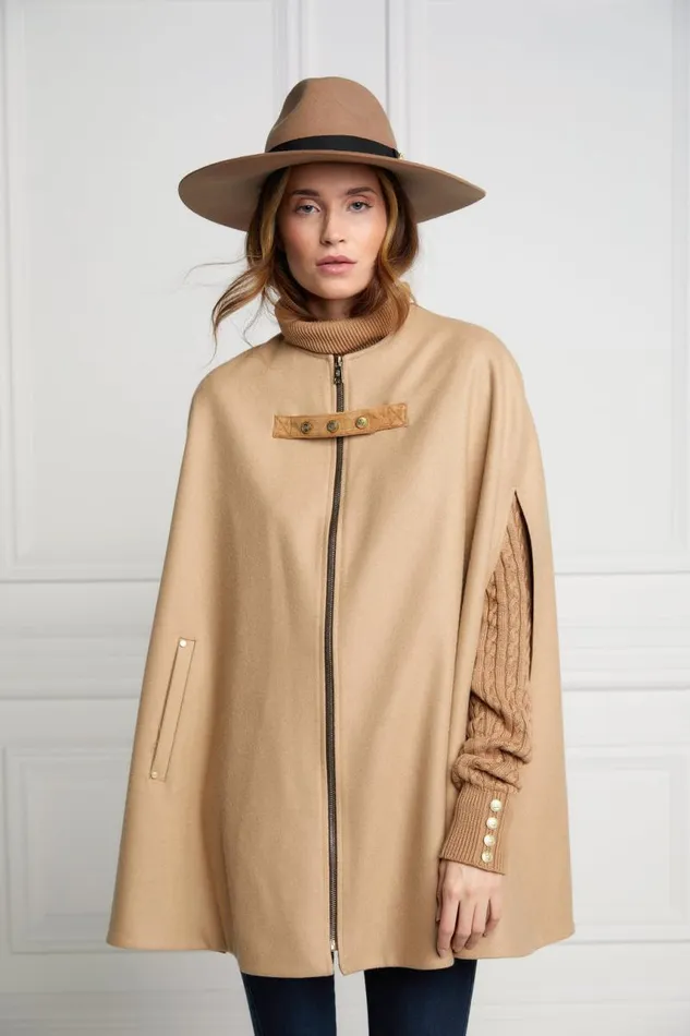 Women Capes Holland Cooper Slim Cape Camel