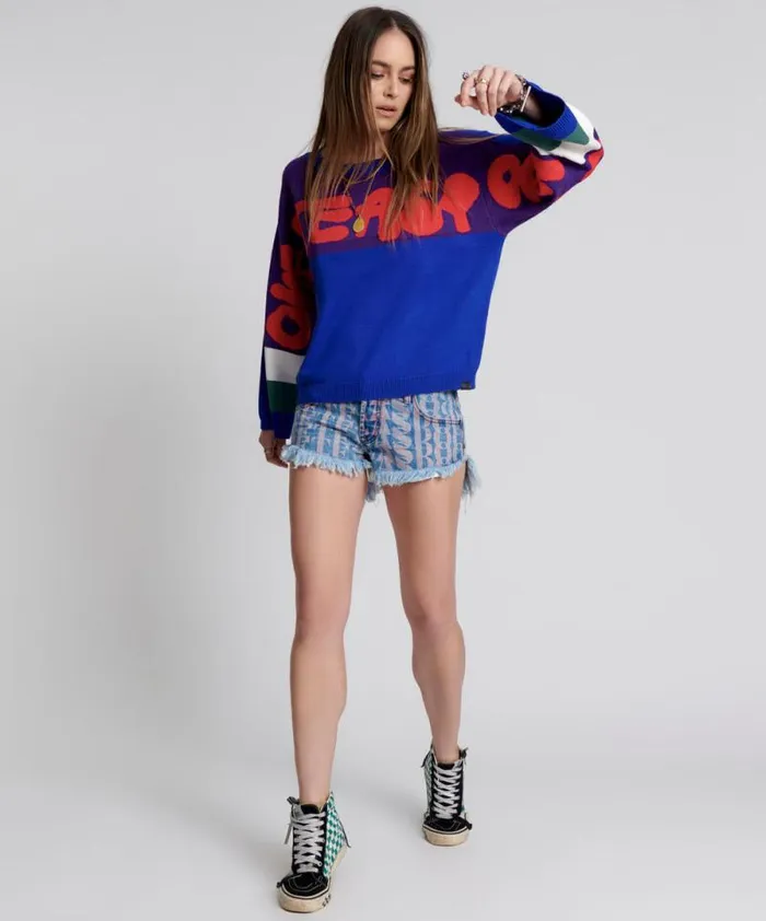 Women COLLEGE GRAFFITI KNIT SWEATER One Teaspoon Knitwear Women COLLEGE GRAFFITI KNIT SWEATER One Teaspoon Knitwear