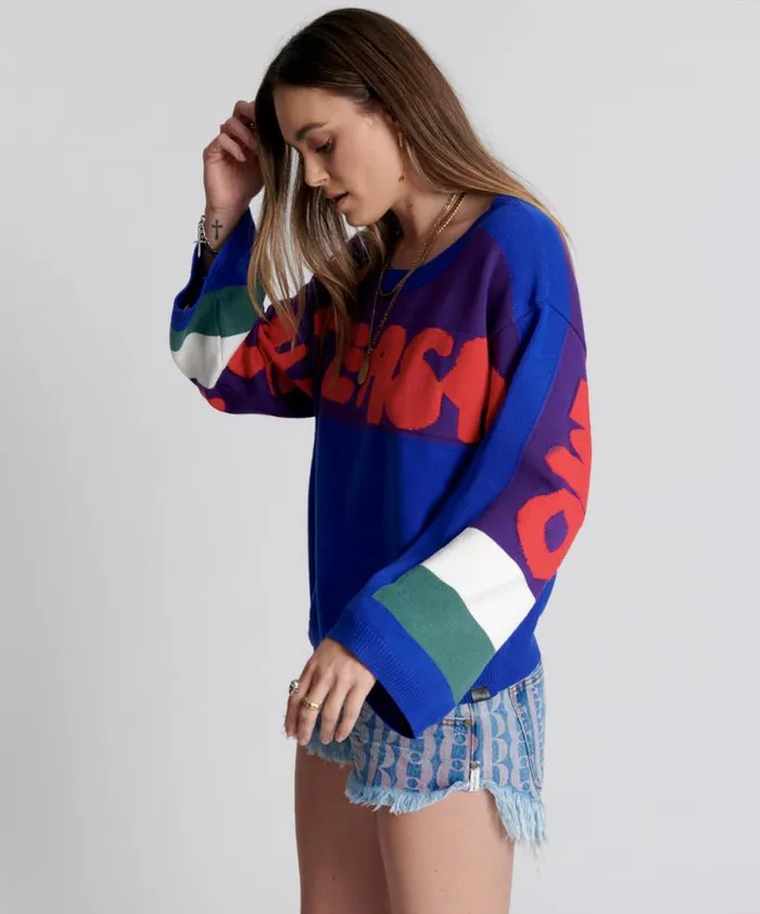 Women COLLEGE GRAFFITI KNIT SWEATER One Teaspoon Knitwear Women COLLEGE GRAFFITI KNIT SWEATER One Teaspoon Knitwear