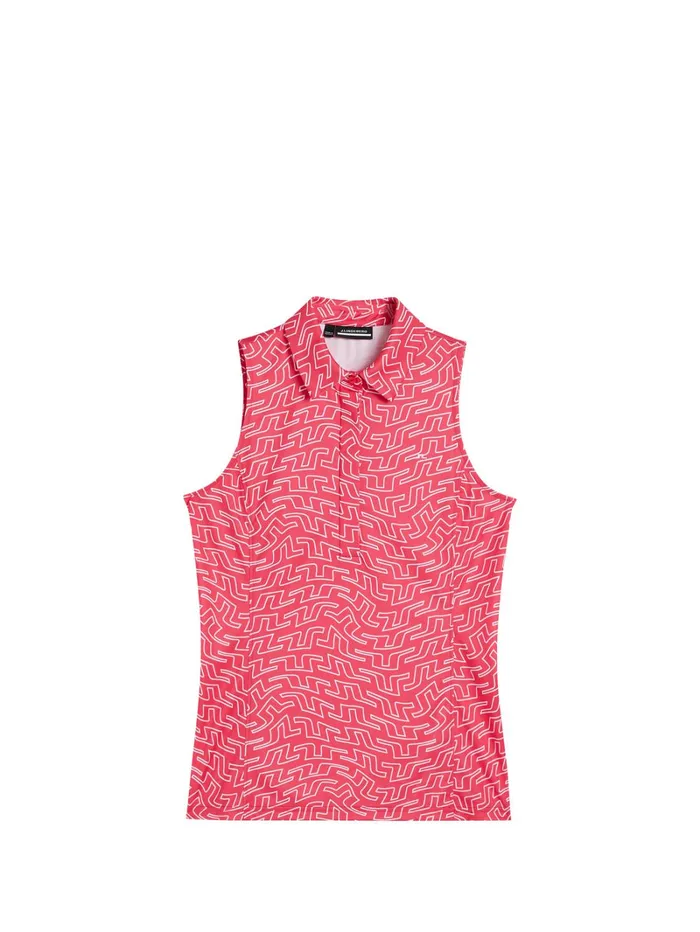 Women Dena Print Sleeveless Top Azalea Outline Bridge Swirl JLindeberg Polo Shirts