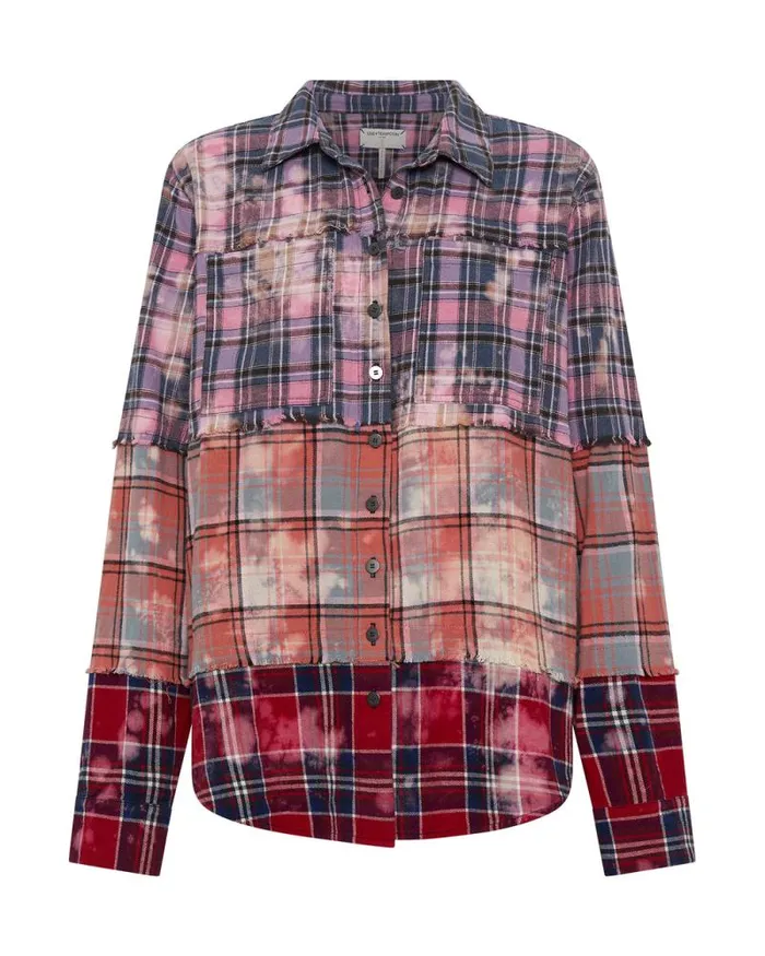 Women DISTRESSED MIXED FLANNEL SHIRT One Teaspoon Shirts Women DISTRESSED MIXED FLANNEL SHIRT One Teaspoon Shirts