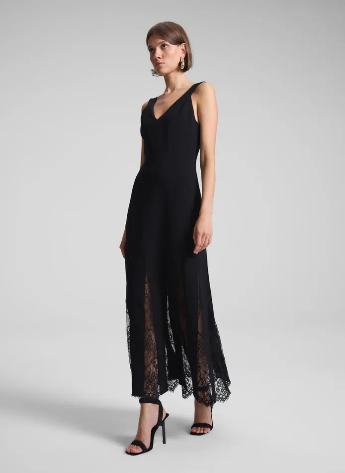 Women Dresses ALC Emmie Lace Midi Dress Blackblack