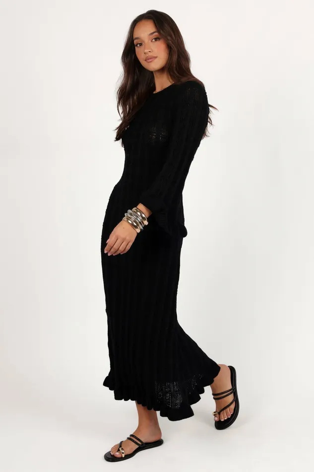 Women Dresses Petal and Pup Colter Long Sleeve Maxi Dress Black