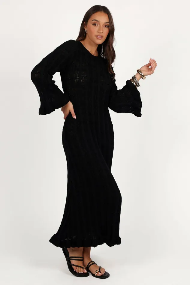 Women Dresses Petal and Pup Colter Long Sleeve Maxi Dress Black