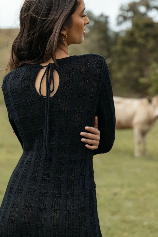 Women Dresses Petal and Pup Colter Long Sleeve Maxi Dress Black