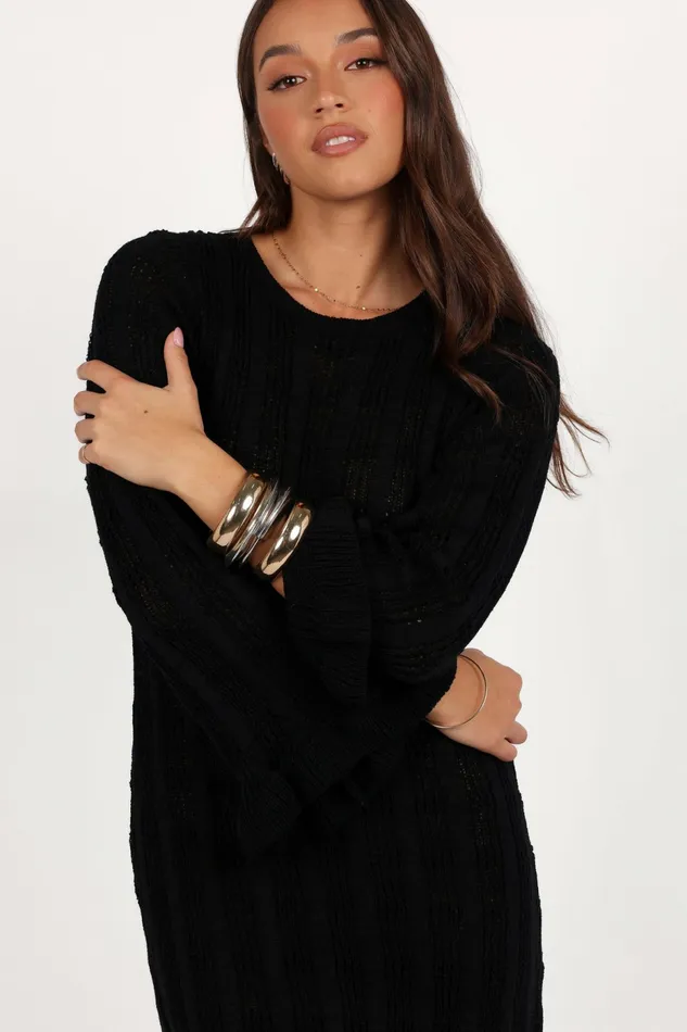 Women Dresses Petal and Pup Colter Long Sleeve Maxi Dress Black