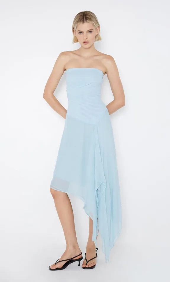 Women ELZETTE STRAPLESS MIDI DRESS 8211 DOLPHIN BLUE Bec Bridge Prom Dresses