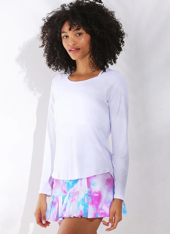 Women Endurance Top White Dona Jo Long Sleeve Shirts