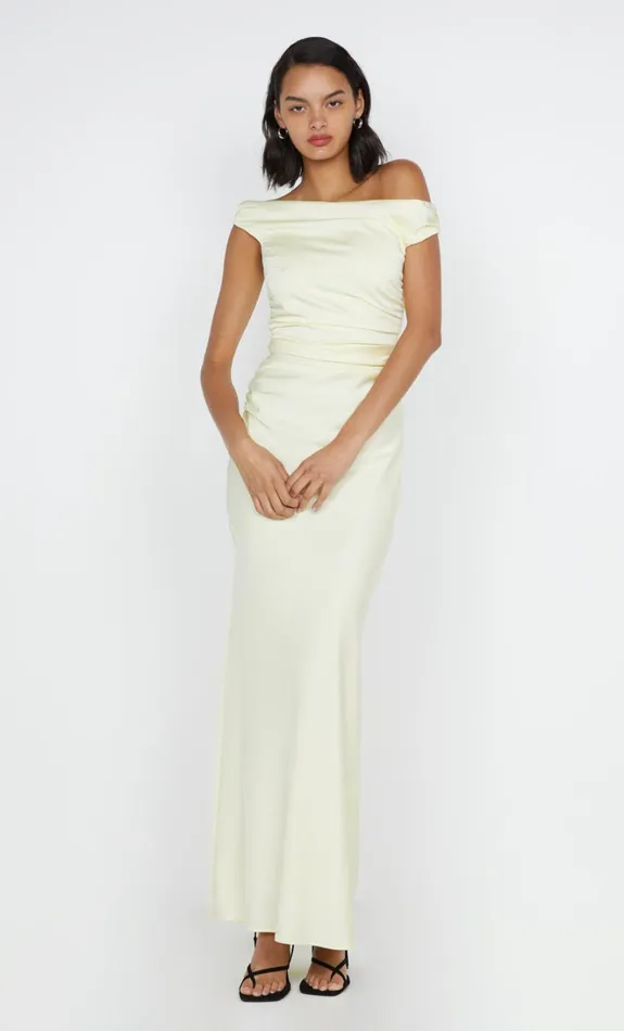 Women ETERNITY OFF SHOULDER MAXI 8211 ICE YELLOW Bec Bridge Maxi Dresses