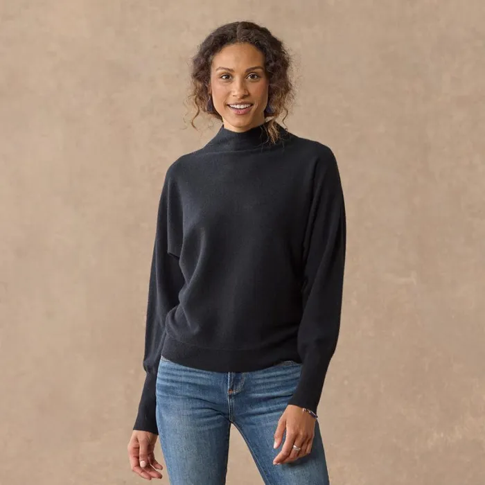 Women Evianna Cashmere Sweater Petite Black Sundance Catalog Sweaters