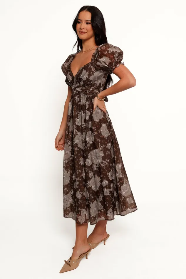 Women Fall Dresses Petal and Pup Farryn Maxi Dress BrownGrey