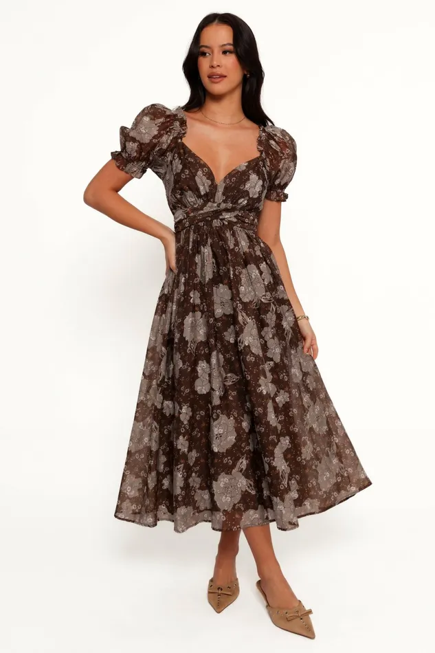 Women Fall Dresses Petal and Pup Farryn Maxi Dress BrownGrey
